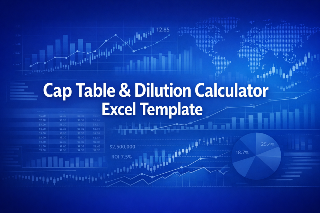 Professional finance illustration representing Cap Table & Dilution Calculator Excel Template