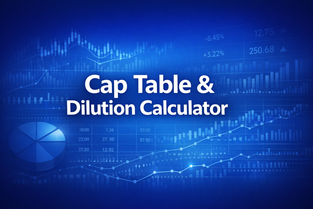 Professional finance illustration representing Cap Table & Dilution Calculator