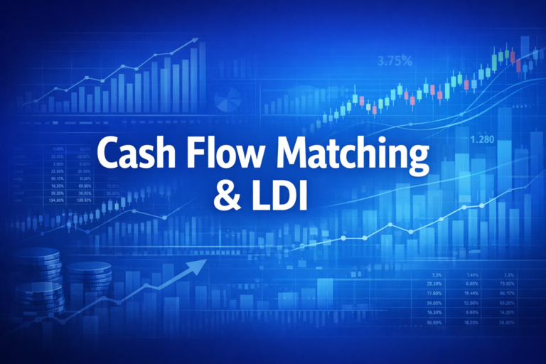Professional finance illustration representing Cash Flow Matching & LDI: Liability-Driven Investing Explained