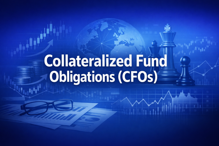 Professional finance illustration representing Collateralized Fund Obligations (CFOs): Structure, Tranches, and Hedge Fund Securitization