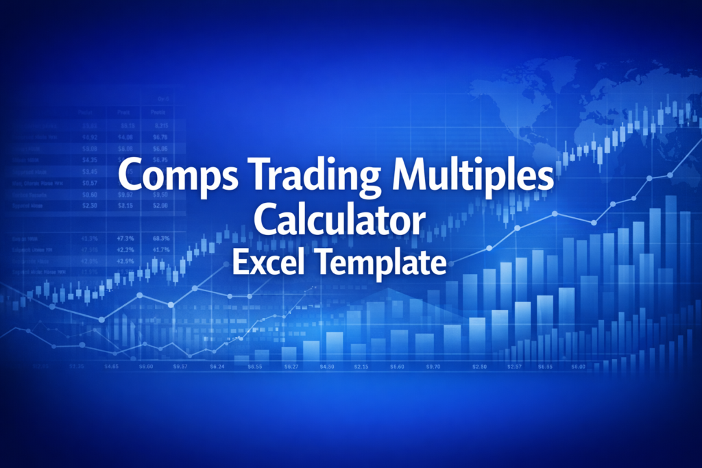 Professional finance illustration representing Comps Trading Multiples Calculator Excel Template