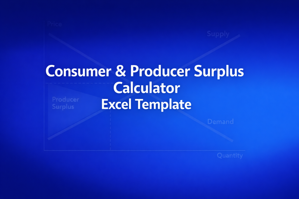 Professional finance illustration representing Consumer & Producer Surplus Calculator Excel Template