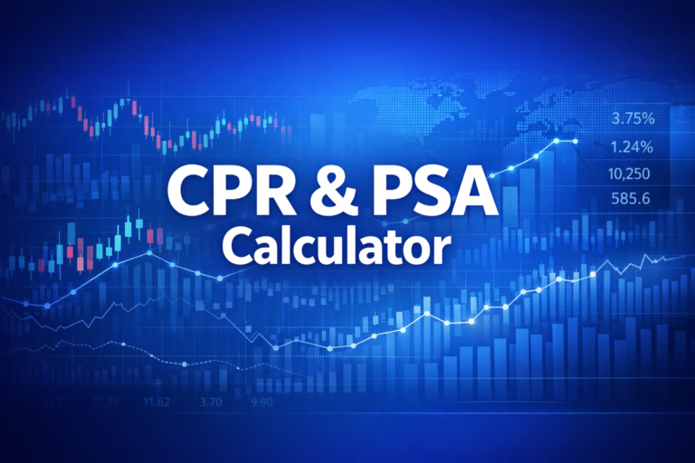 Professional finance illustration representing CPR & PSA Calculator: Mortgage Prepayment Speed for MBS Analysis