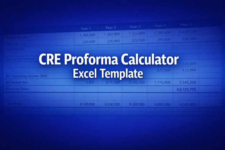 CRE Proforma Calculator Excel Template - Free Download