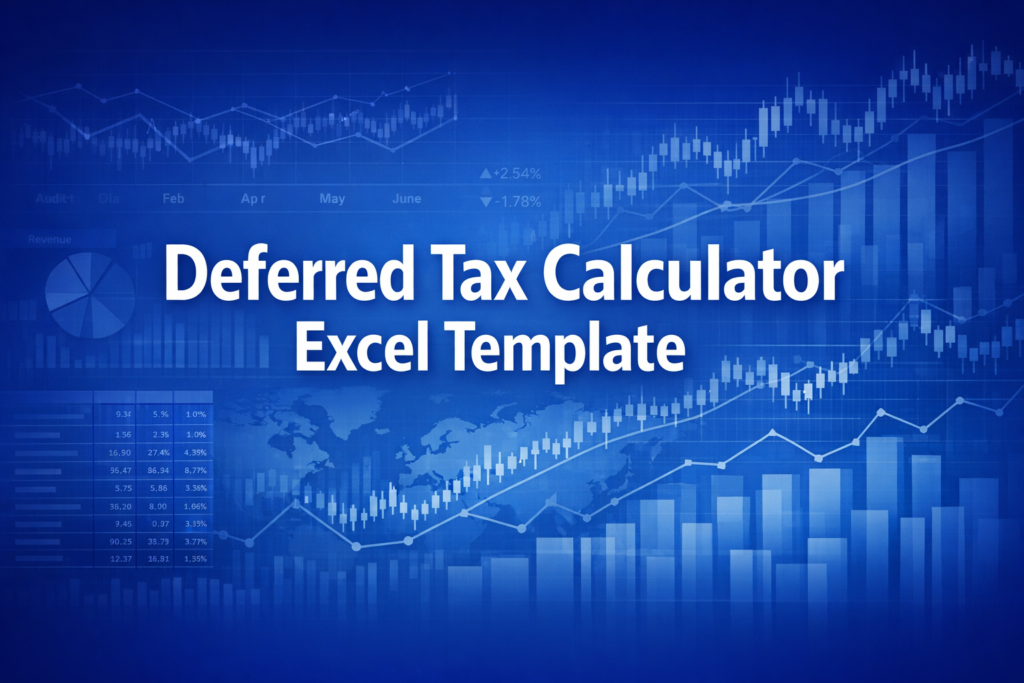 Professional finance illustration representing Deferred Tax Calculator Excel Template