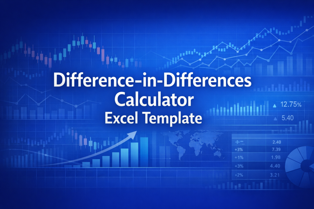 Professional finance illustration representing Difference-in-Differences Calculator Excel Template