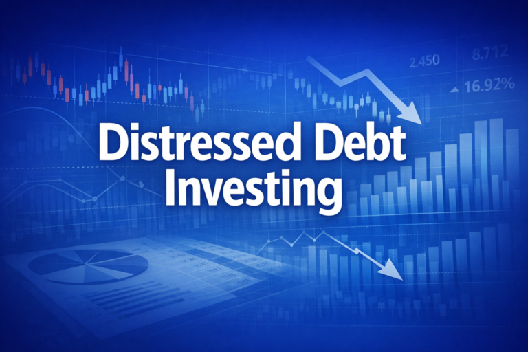 Professional finance illustration representing Distressed Debt Investing: Strategies, Fulcrum Security, and Chapter 11 Returns