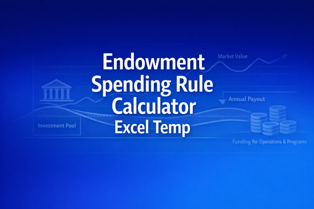 Professional finance illustration representing Endowment Spending Rule Calculator Excel Template