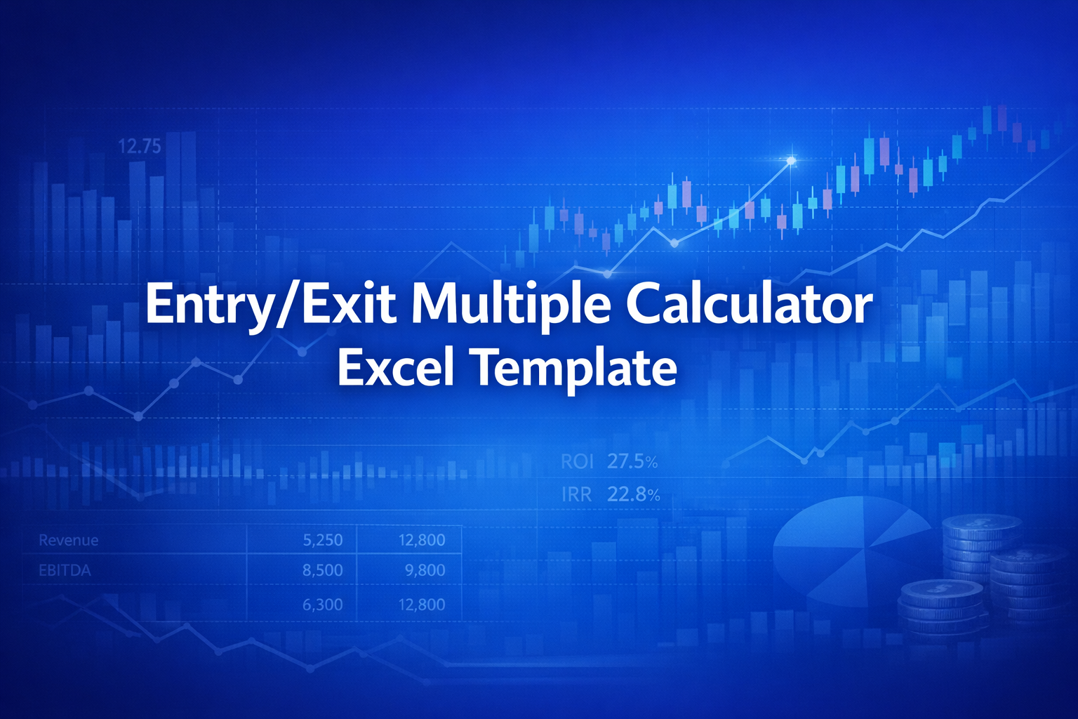 Professional finance illustration representing Entry/Exit Multiple Calculator Excel Template