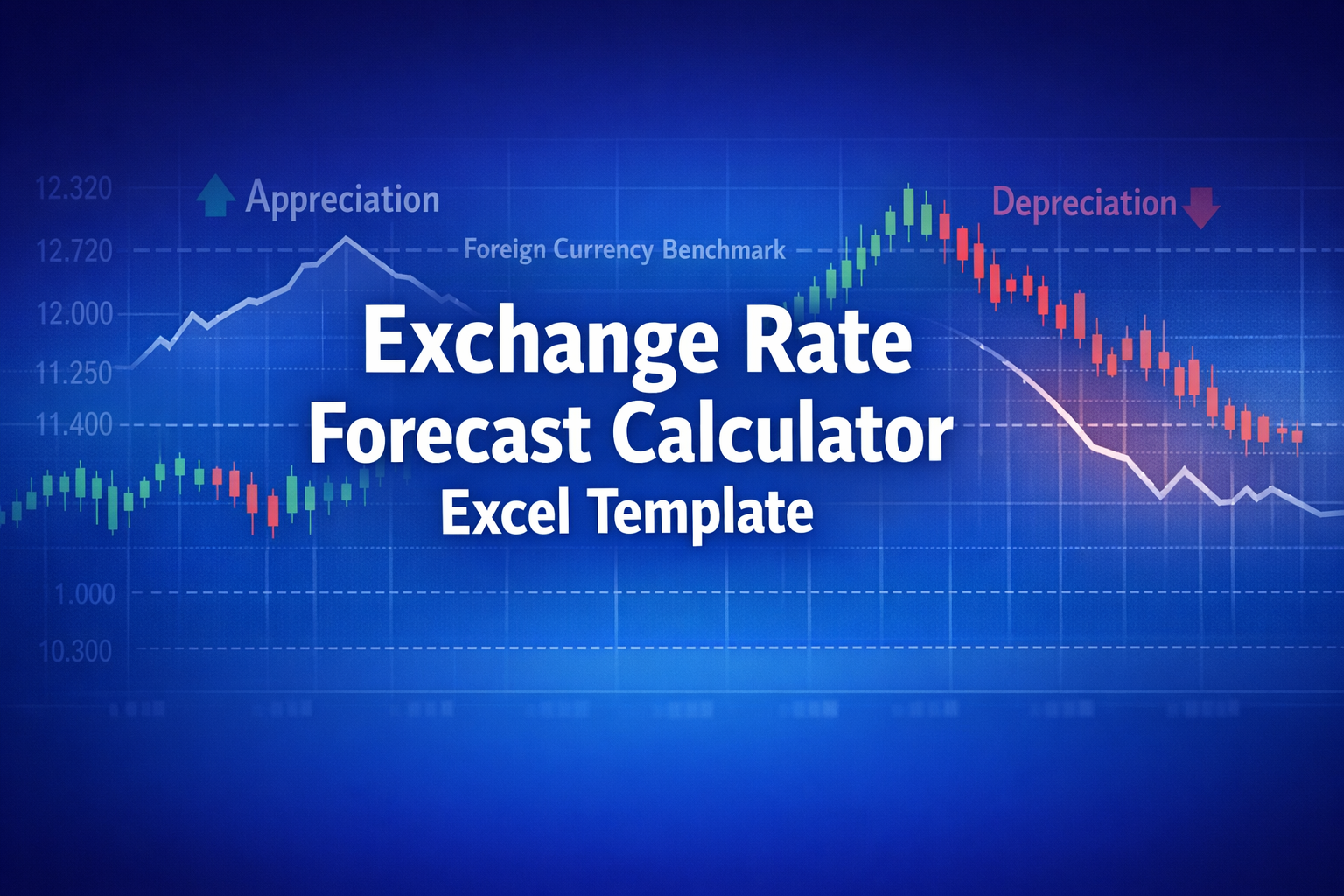 Professional finance illustration representing Exchange Rate Forecast Calculator Excel Template