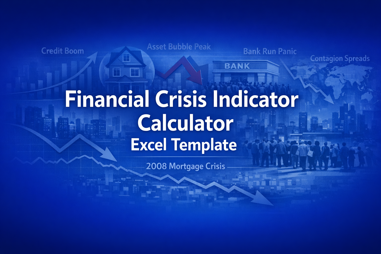 Professional finance illustration representing Financial Crisis Indicator Calculator Excel Template