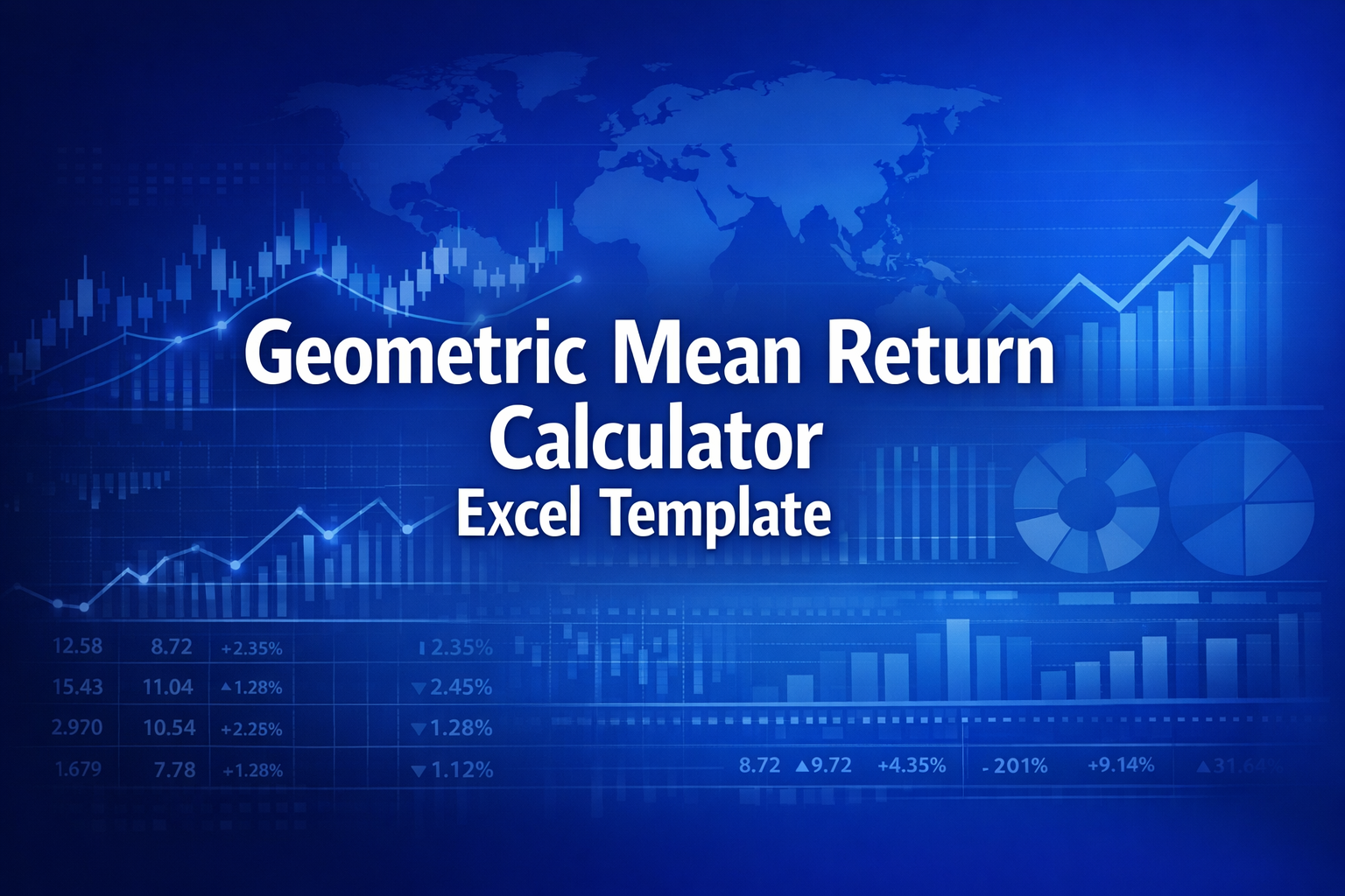 Professional finance illustration representing Geometric Mean Return Calculator Excel Template