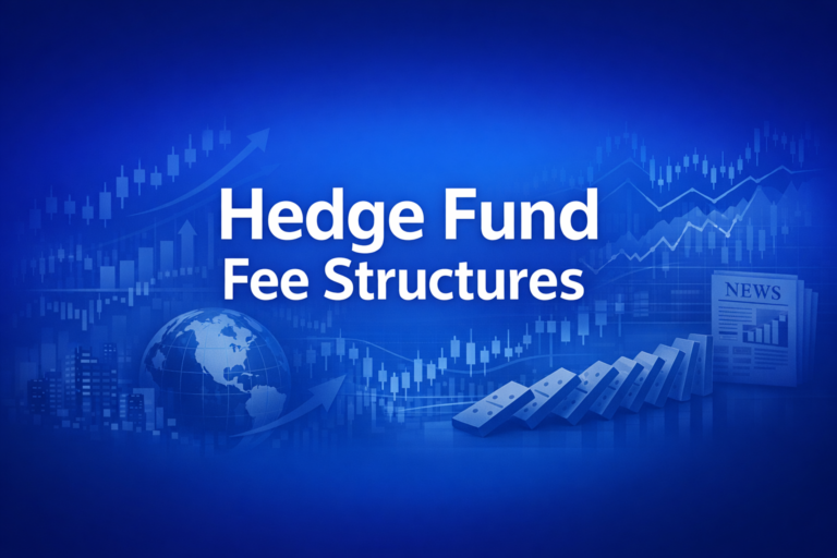 Professional finance illustration representing Hedge Fund Fee Structures: 2-and-20, High-Water Marks, and Hurdle Rates