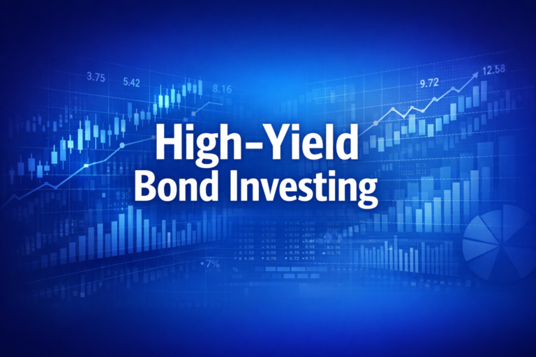 Professional finance illustration representing High-Yield Bond Investing: Returns, Risks & Portfolio Strategies