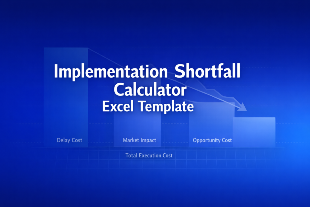 Professional finance illustration representing Implementation Shortfall Calculator Excel Template