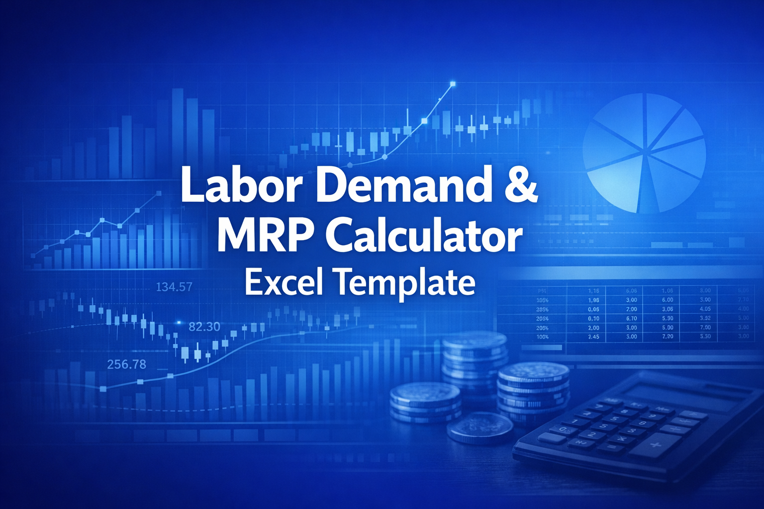 Professional finance illustration representing Labor Demand & MRP Calculator Excel Template
