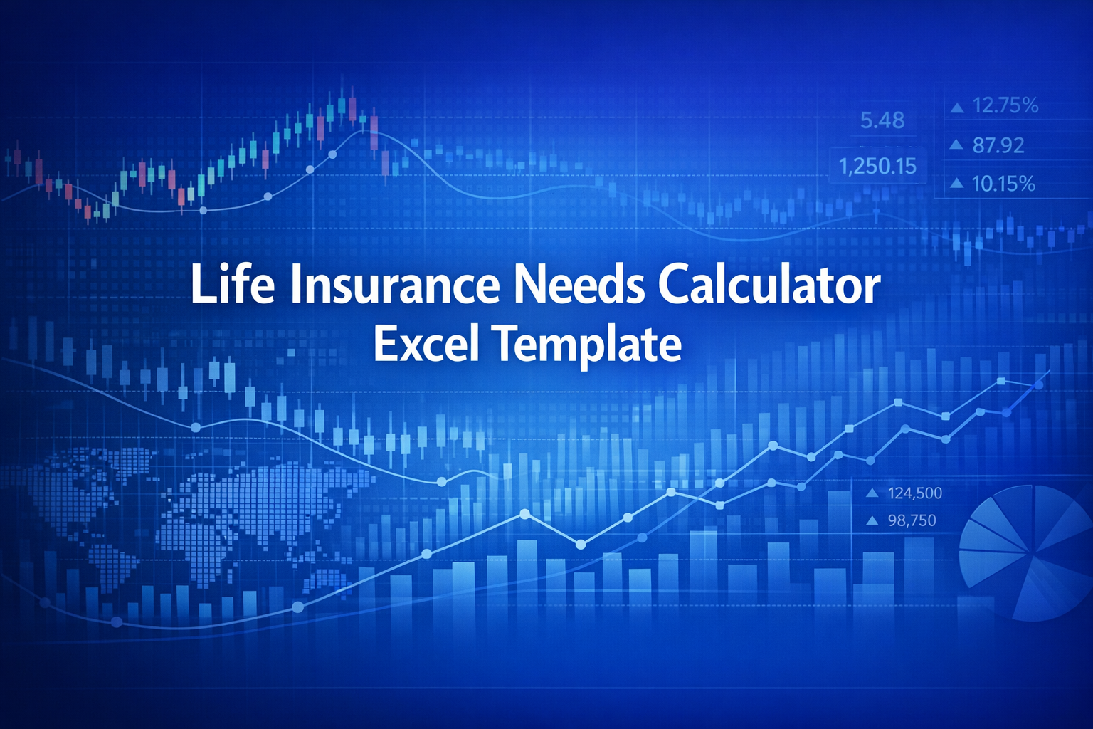 Professional finance illustration representing Life Insurance Needs Calculator Excel Template