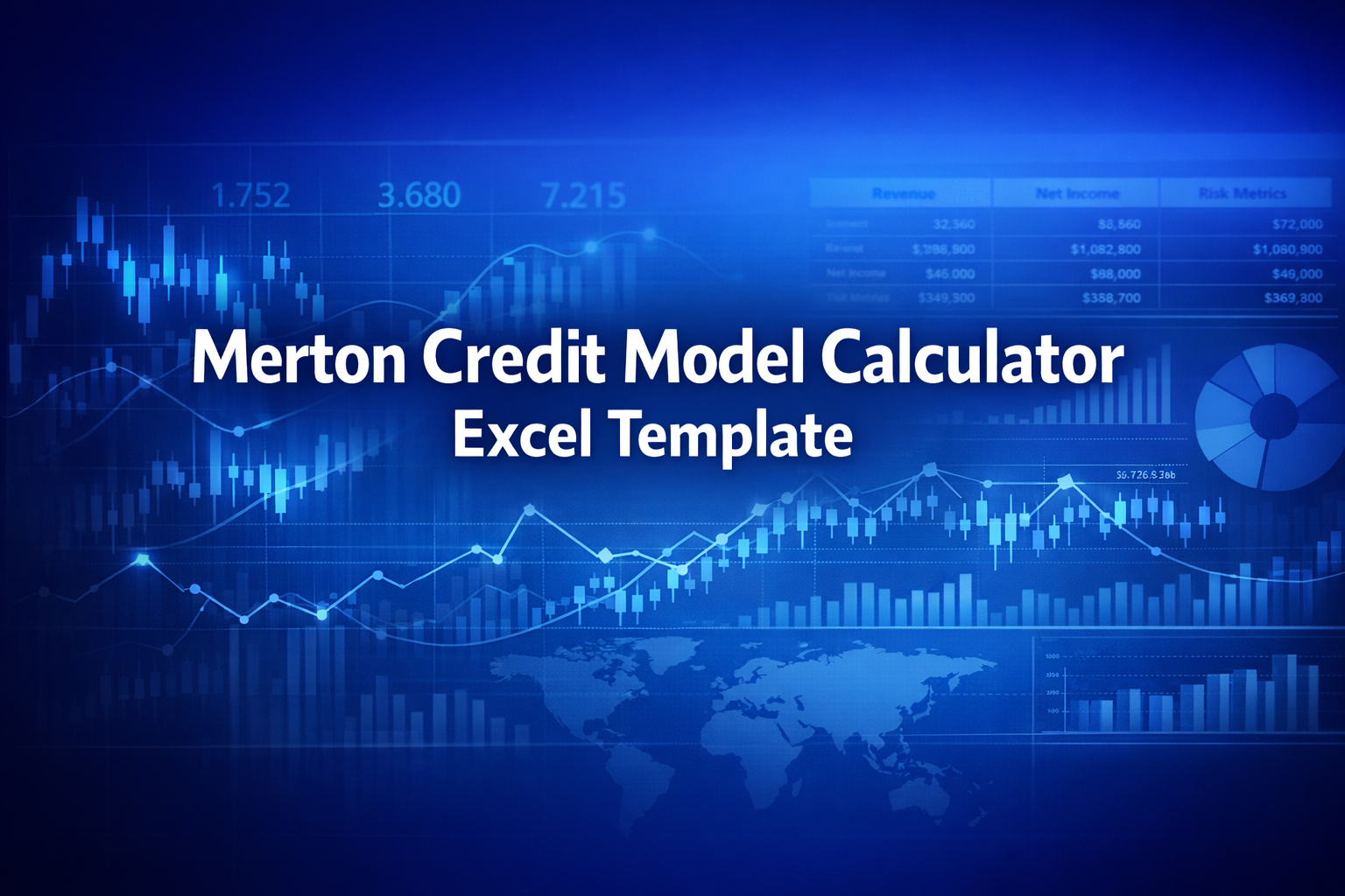 Professional finance illustration representing Merton Credit Model Calculator Excel Template