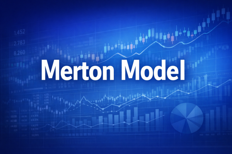 Professional finance illustration representing Merton Model: Equity as a Call Option on Firm Assets