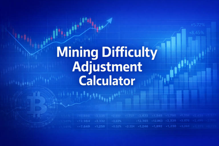 Professional finance illustration representing Mining Difficulty Adjustment Calculator: Bitcoin Epoch Difficulty Estimator
