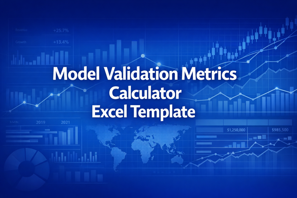Professional finance illustration representing Model Validation Metrics Calculator Excel Template