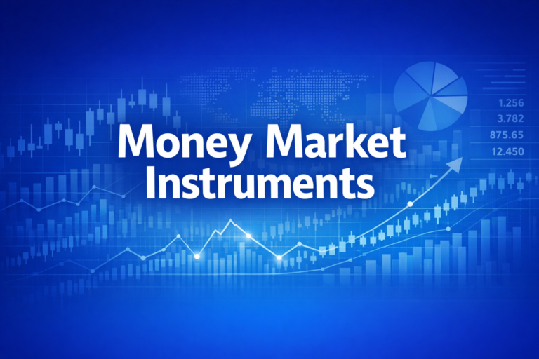 Professional finance illustration representing Money Market Instruments: T-Bills, Commercial Paper, Repos & More