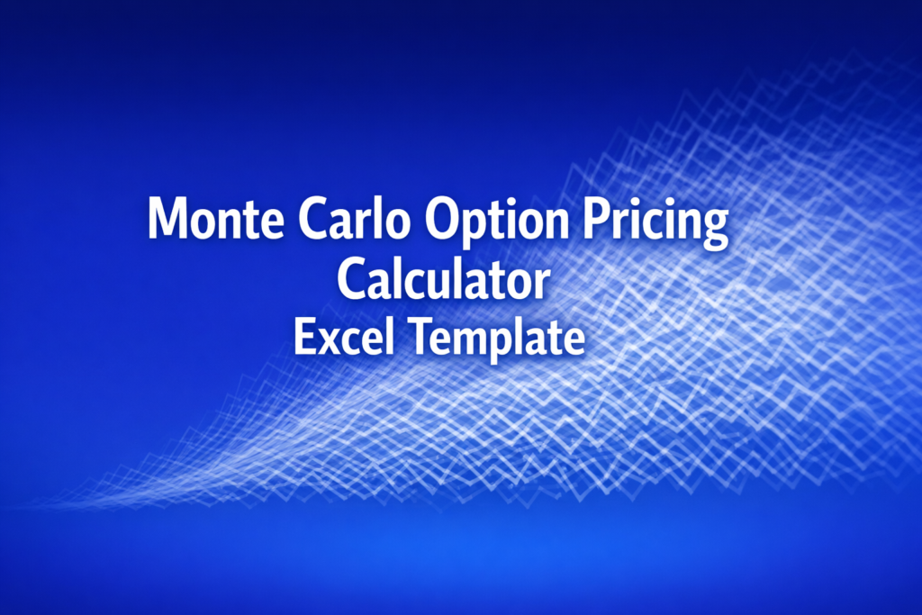 Professional finance illustration representing Monte Carlo Option Pricing Calculator Excel Template