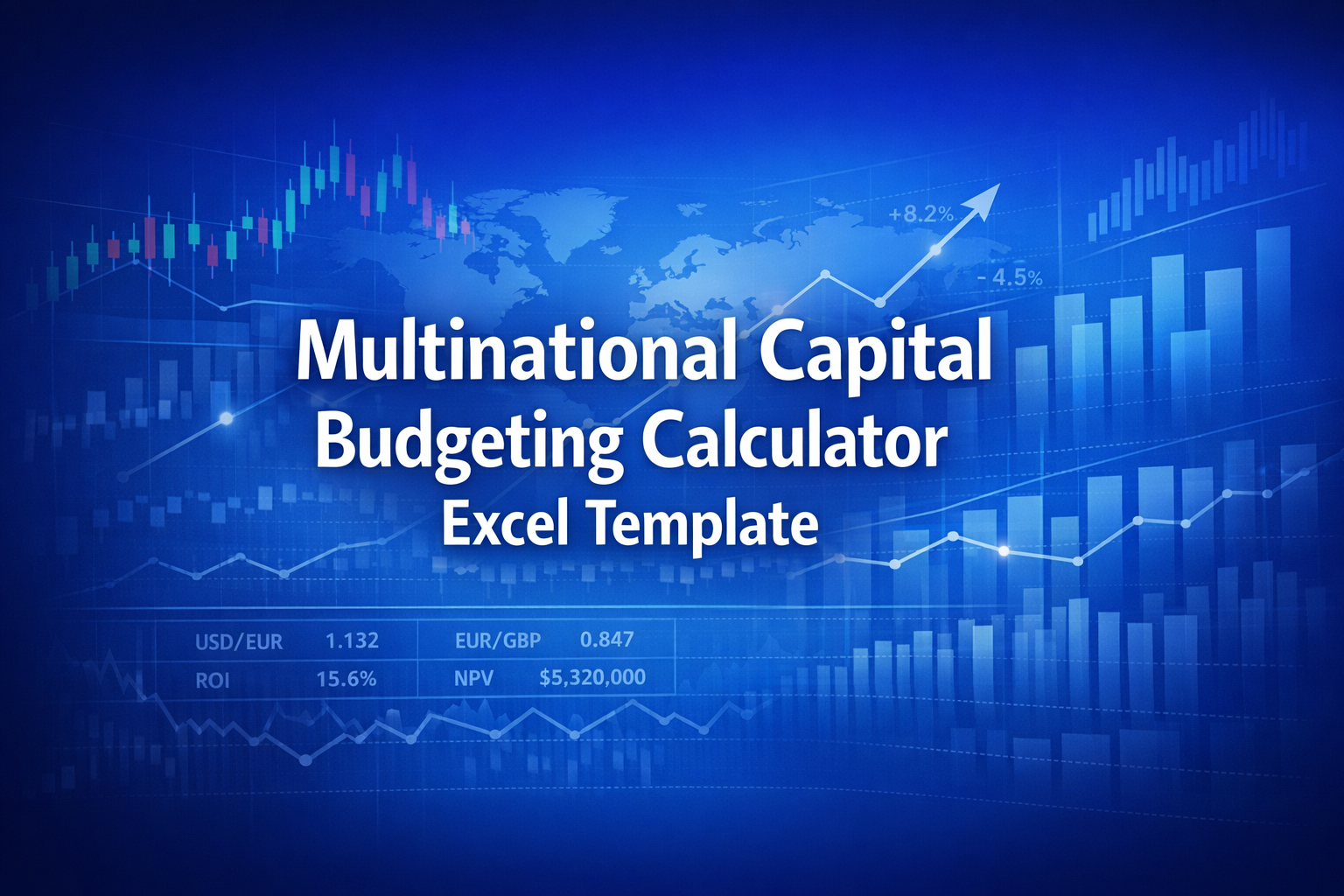 Professional finance illustration representing Multinational Capital Budgeting Calculator Excel Template