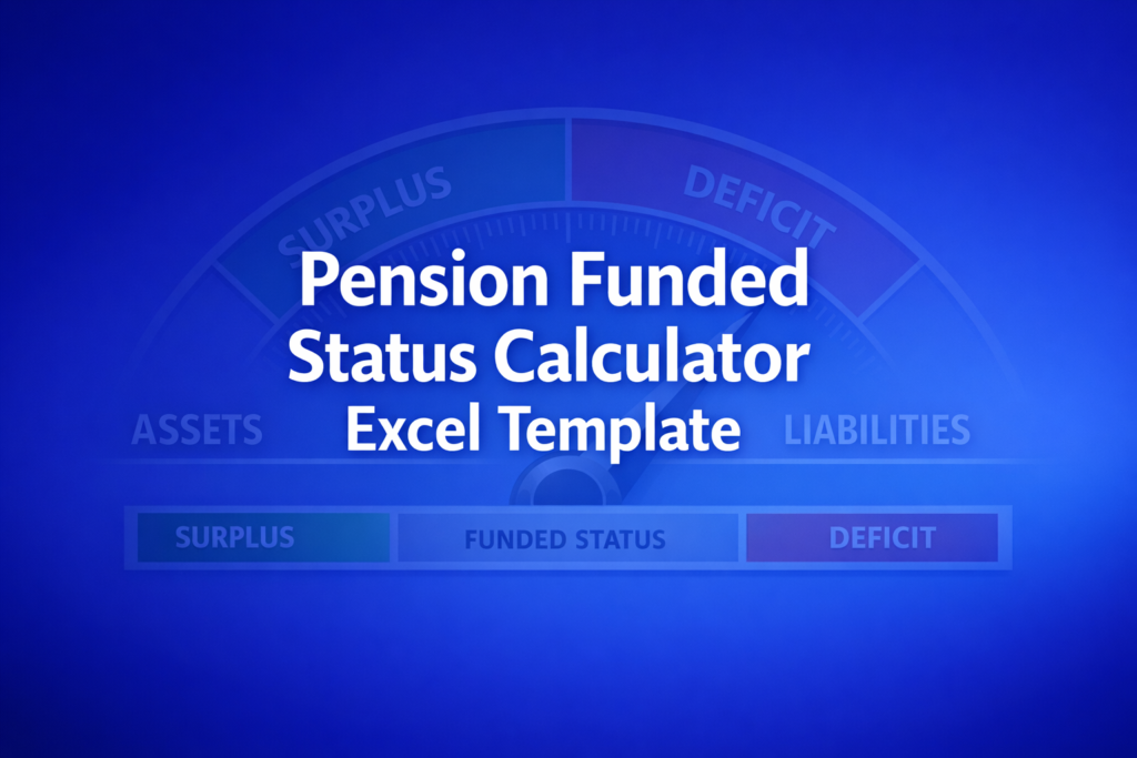 Professional finance illustration representing Pension Funded Status Calculator Excel Template