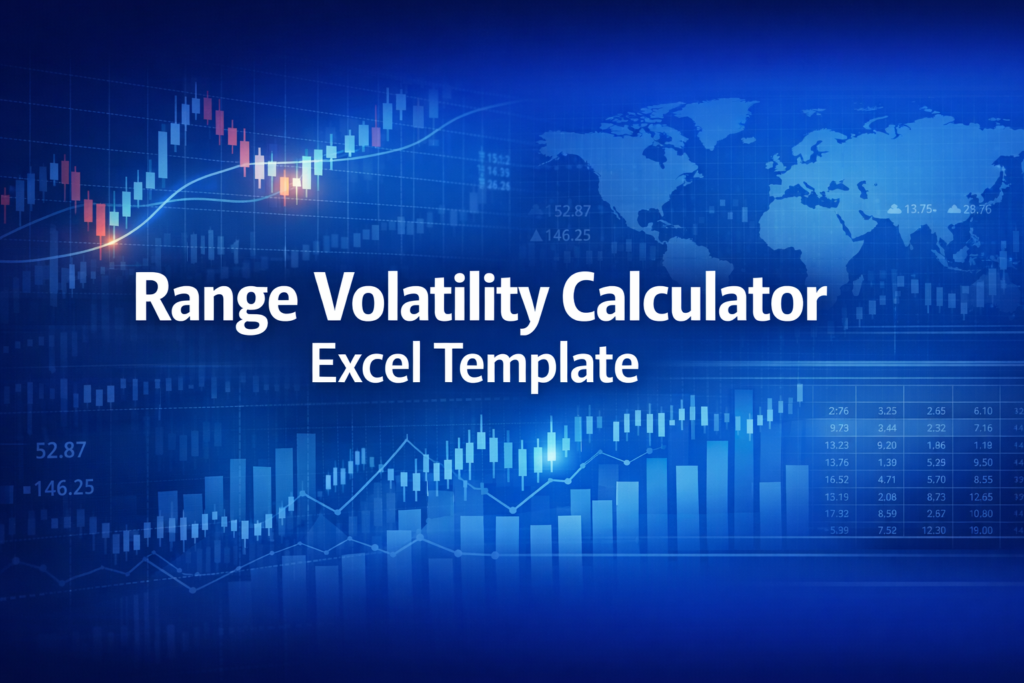 Professional finance illustration representing Range Volatility Calculator Excel Template