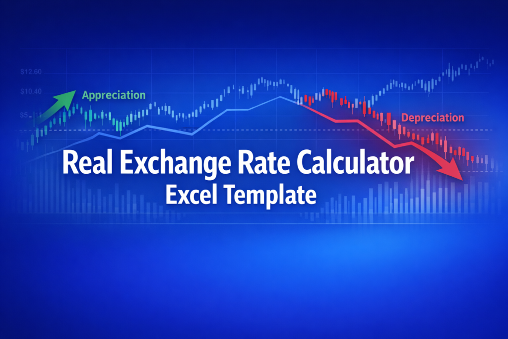 Professional finance illustration representing Real Exchange Rate Calculator Excel Template