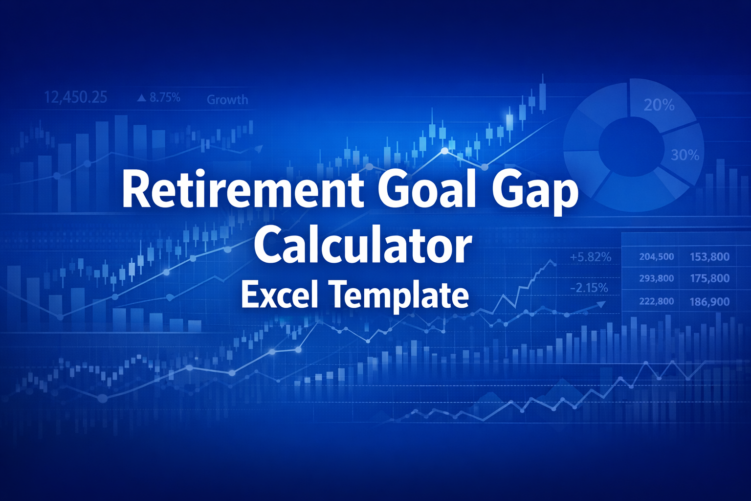 Professional finance illustration representing Retirement Goal Gap Calculator Excel Template