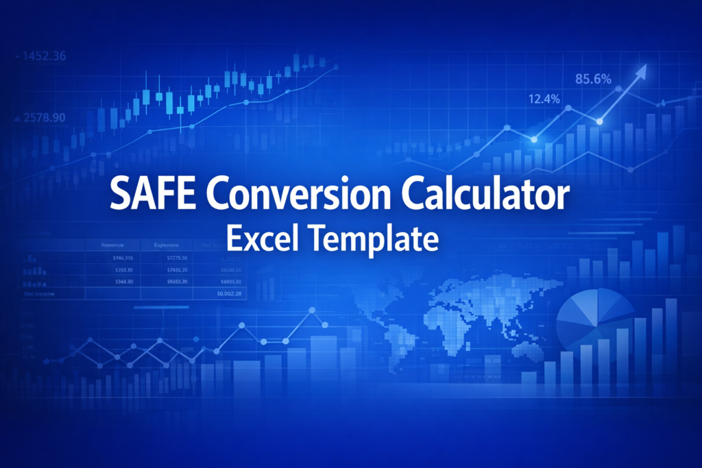 Professional finance illustration representing SAFE Conversion Calculator Excel Template