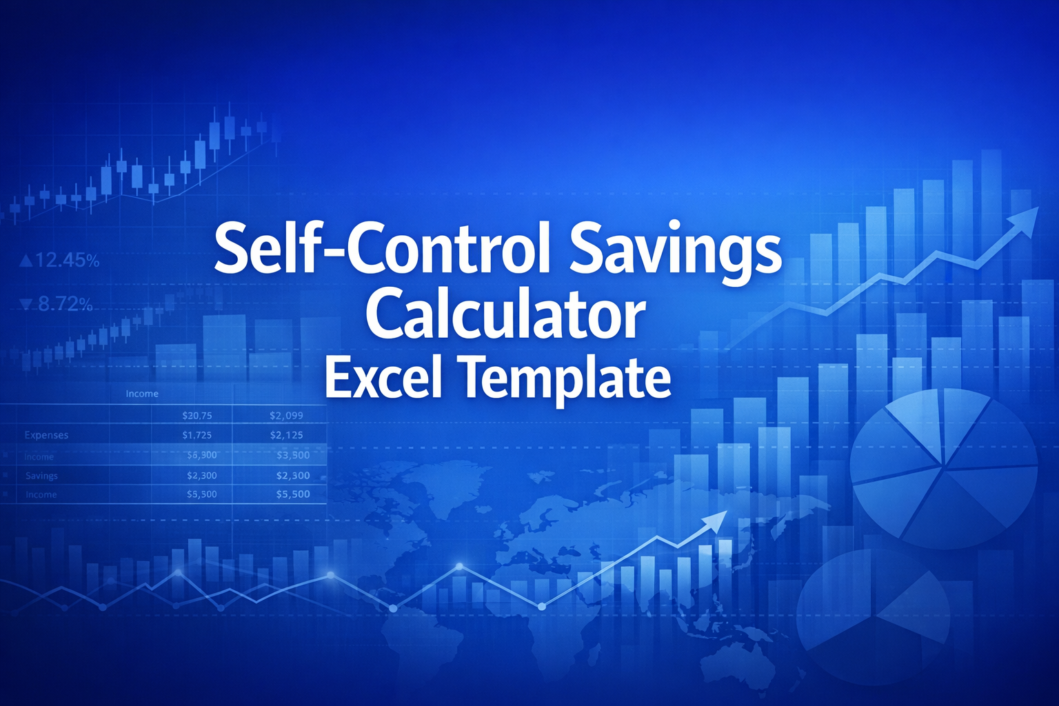 Professional finance illustration representing Self-Control Savings Calculator Excel Template