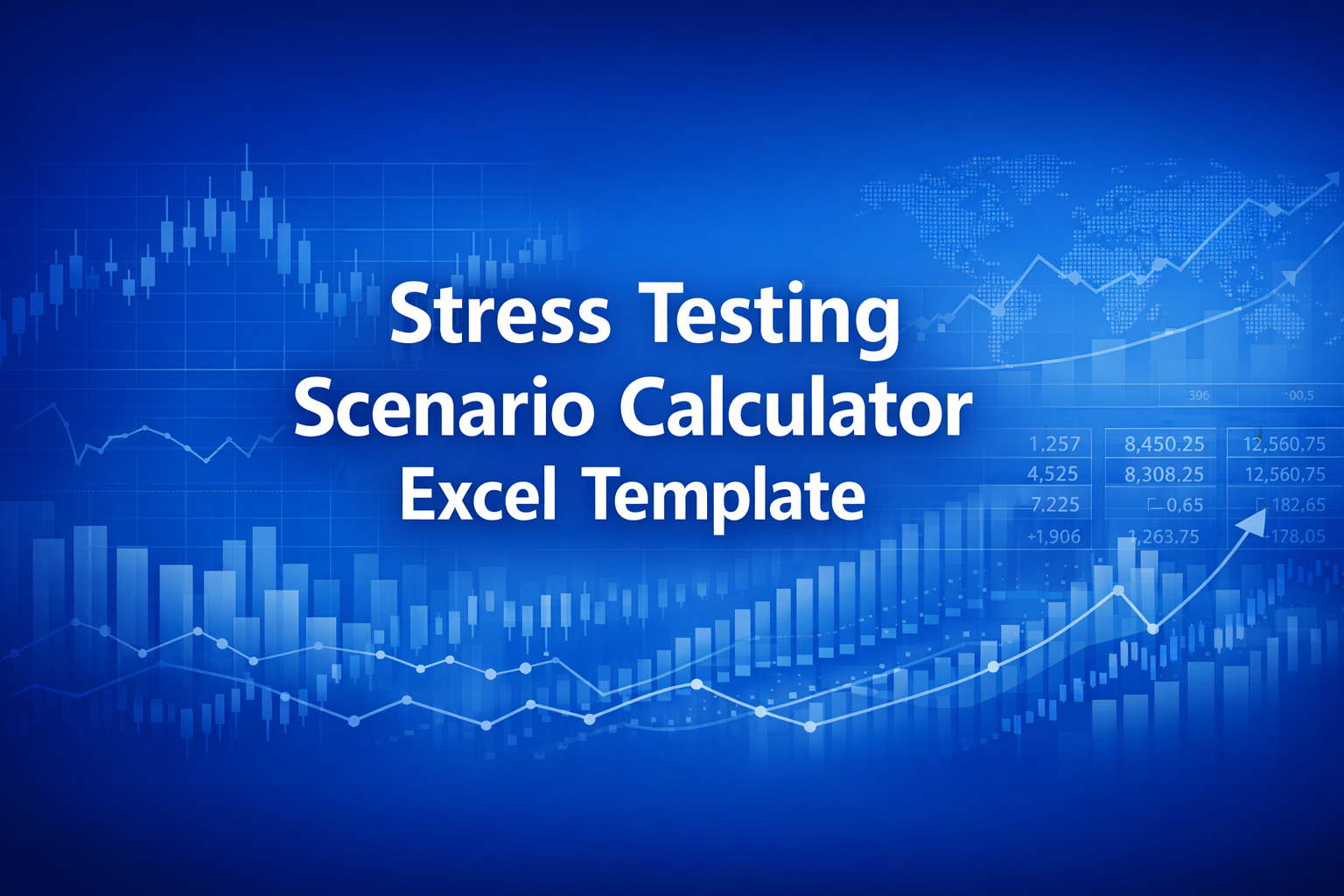 Professional finance illustration representing Stress Testing Scenario Calculator Excel Template