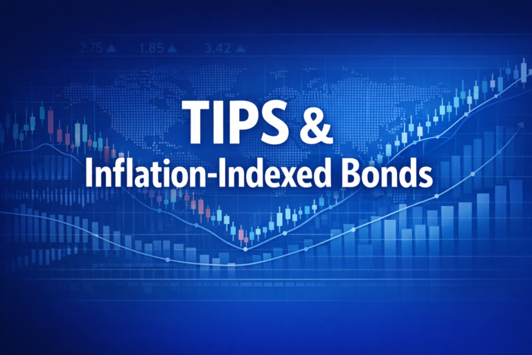 Professional finance illustration representing TIPS & Inflation-Indexed Bonds: Real Yields & Breakeven Inflation