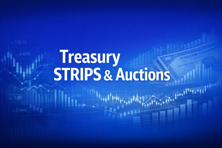 Professional finance illustration representing Treasury STRIPS & Auctions: Zero-Coupon Treasuries & Auction Mechanics