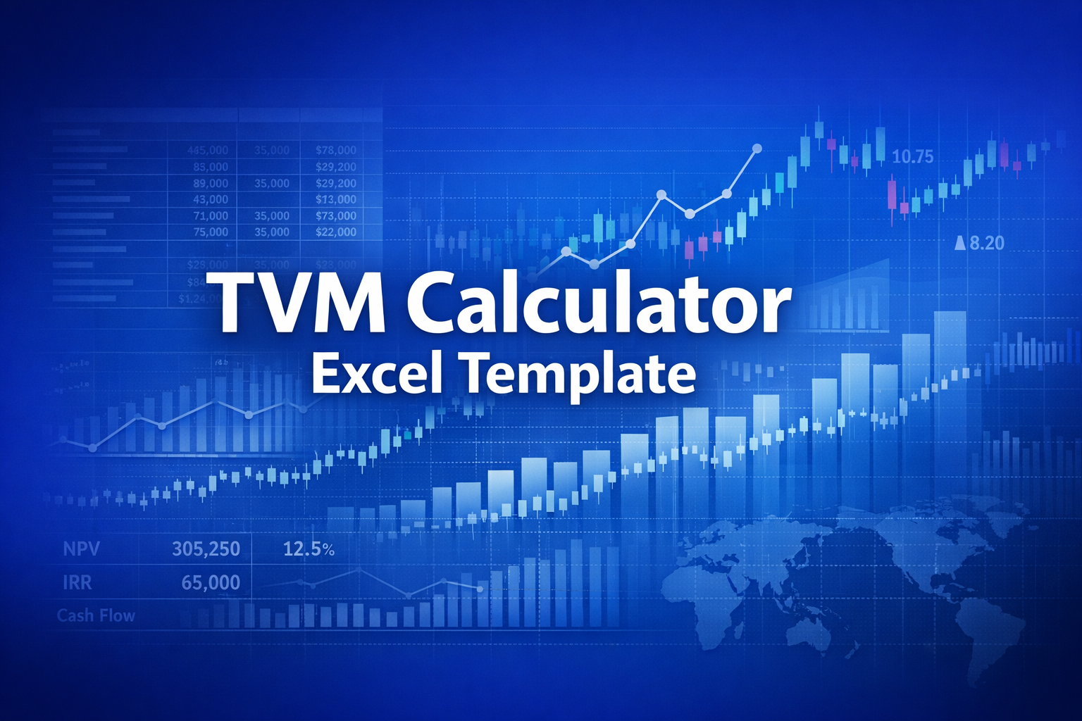 Professional finance illustration representing TVM Calculator Excel Template