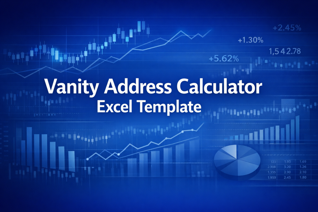 Professional finance illustration representing Vanity Address Calculator Excel Template