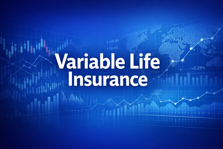 Professional finance illustration representing Variable Life Insurance: VL, VUL & Separate Account Investing