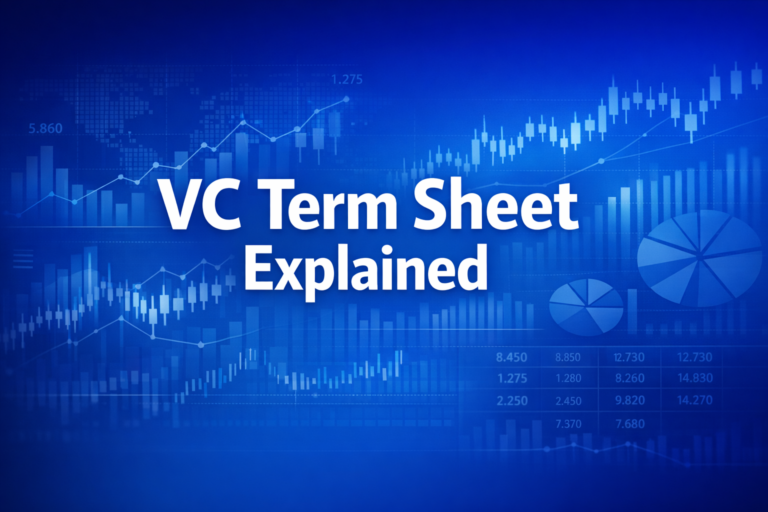Professional finance illustration representing VC Term Sheet Explained: Key Provisions Every Founder Must Know