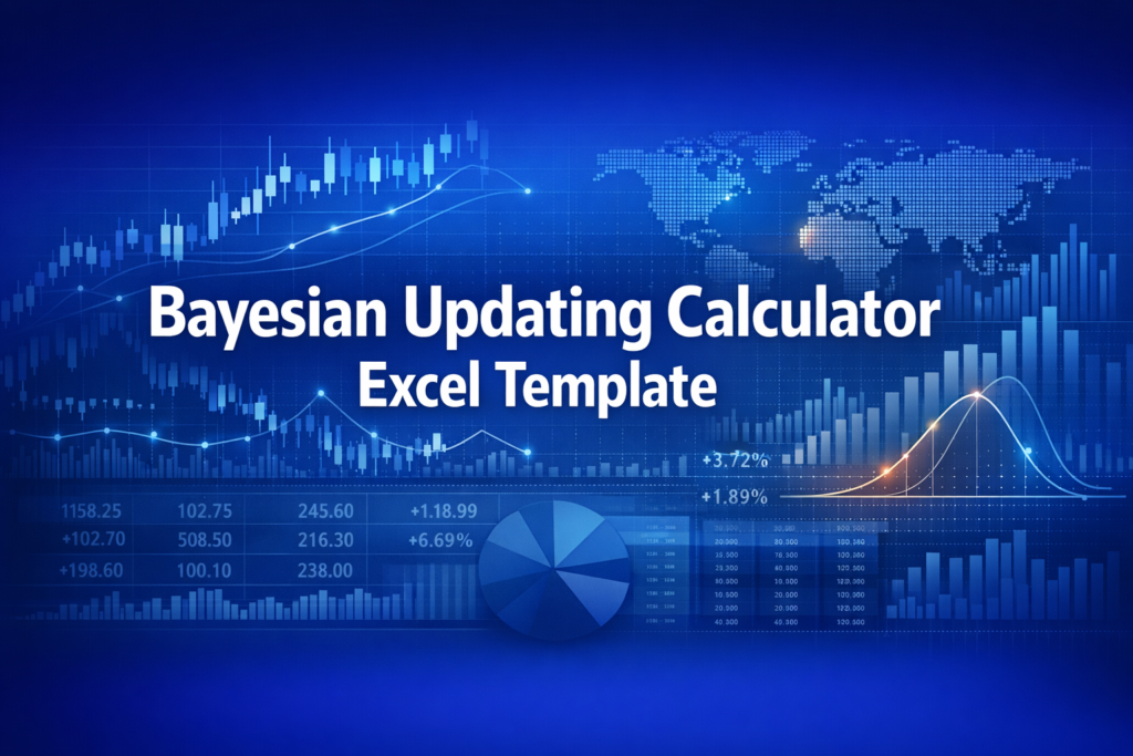 Professional finance illustration representing Bayesian Updating Calculator Excel Template