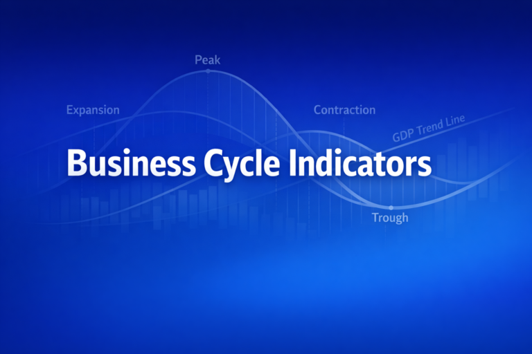 Professional finance illustration representing Business Cycle Indicators: Leading, Coincident, and Lagging Signals