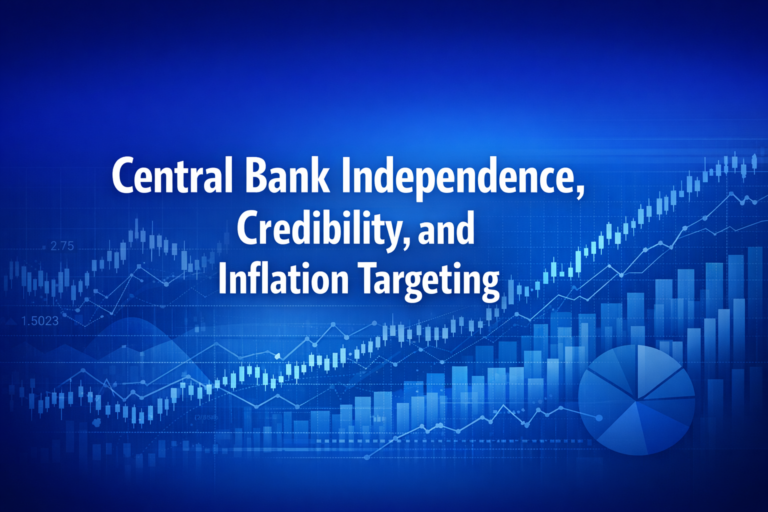 Professional finance illustration representing Central Bank Independence, Credibility, and Inflation Targeting