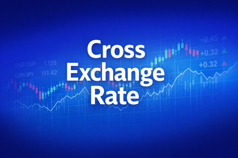 Professional finance illustration representing Cross Exchange Rate: Formula, Quote Inversion & Bid-Ask Construction