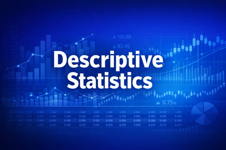 Professional finance illustration representing Descriptive Statistics: Central Tendency and Dispersion