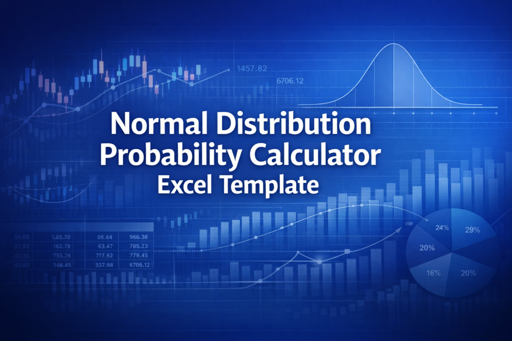 Professional finance illustration representing Normal Distribution Probability Calculator Excel Template