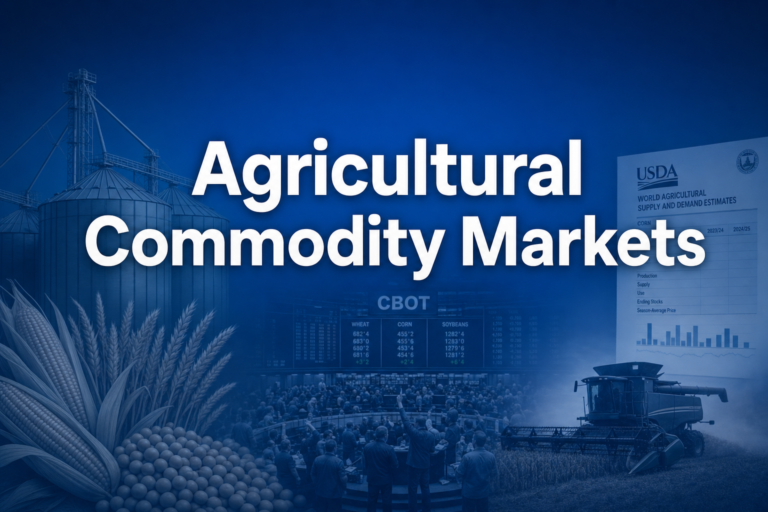 Professional finance illustration representing Agricultural Commodity Markets: Grains, Softs & Livestock