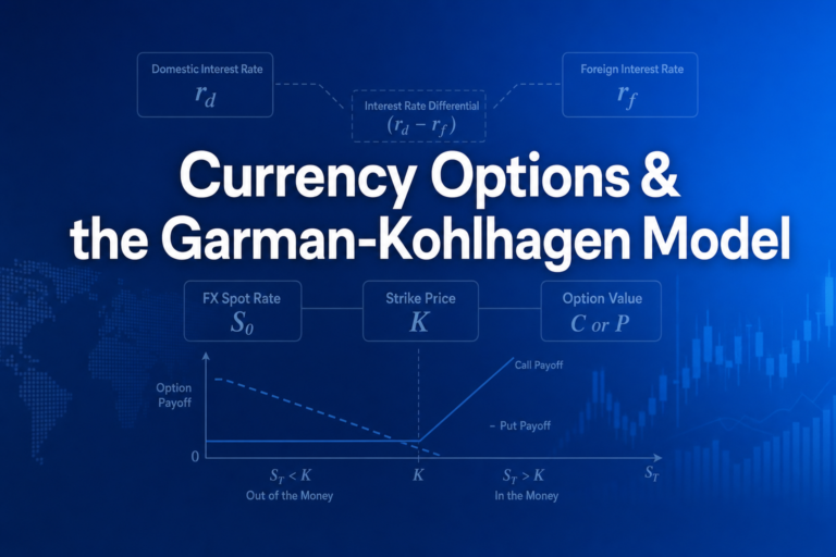 Professional finance illustration representing Currency Options & the Garman-Kohlhagen Model