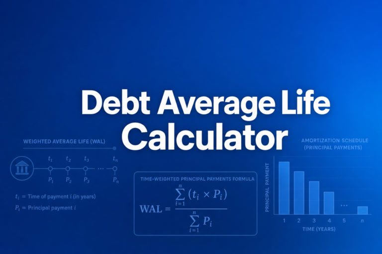 Professional finance illustration representing Debt Average Life Calculator: Weighted Average Life for Project Debt